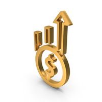 Gold Dollar Growth Icon PNG & PSD Images