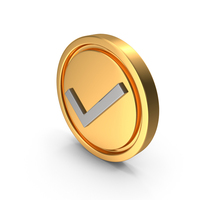 Gold Check Symbol PNG & PSD Images
