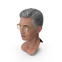 Asian Old Aged Man Head Wearing Glasses PNG & PSD Images