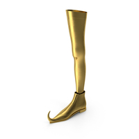 Witch Boot With Stocking Gold PNG & PSD Images