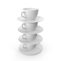 Stack Of White Coffee Cups PNG & PSD Images