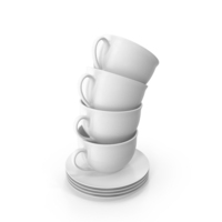 Stack Of White Coffee Cups PNG & PSD Images