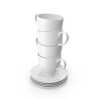 Stack Of White Coffee Cups PNG & PSD Images