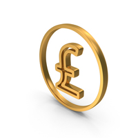 Gold Pound Currency With Circle Icon PNG & PSD Images