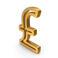 Gold Pound Currency Outline Icon PNG & PSD Images