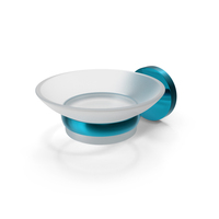 Ormara Silver Effect Glass And Steel Soap Dish Blue PNG & PSD Images