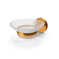 Ormara Silver Effect Glass And Steel Soap Dish Golden PNG & PSD Images