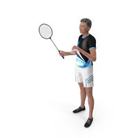 Korean Old Aged Man Playing Badminton PNG & PSD Images
