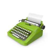 Green Cartoon Typewriter PNG & PSD Images