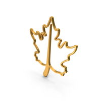 Gold Tree Leaf Outline Icon PNG & PSD Images
