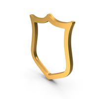 Gold Shield Outline Icon PNG & PSD Images