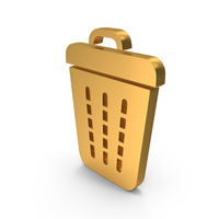 Gold Trash Bin Icon PNG & PSD Images