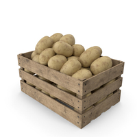 Wood Box with Potatoes PNG & PSD Images