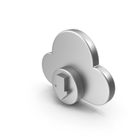 Cloud Download Icon Metal PNG & PSD Images