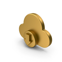 Cloud Download Icon Gold PNG & PSD Images