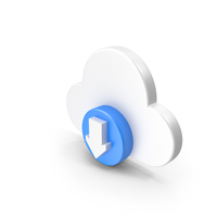 Cloud Download Icon Blue PNG & PSD Images