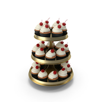 Cupcakes On Cake Stand PNG & PSD Images