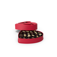 Assorted Chocolates in Heart Shaped Opened Box PNG & PSD Images