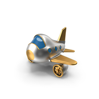 Toy Airplane Gold PNG & PSD Images