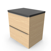 Wall Mounted Bathroom Vanity Unit And Cabinet With Top - Natural Oak PNG & PSD Images