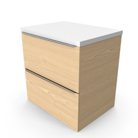 Wall Mounted Bathroom Vanity Unit And Cabinet With White Top - Oak PNG & PSD Images