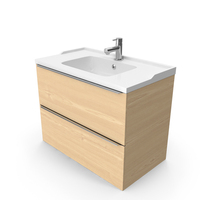 Wall Mounted Bathroom Vanity Unit And Cabinet With Basin Tap 800m PNG & PSD Images