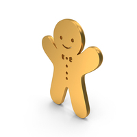 Gold Gingerbread Man Icon PNG & PSD Images