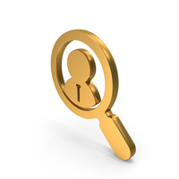 Gold Search New Recruitment Icon PNG & PSD Images