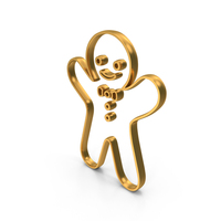 Gold Gingerbread Man Icon PNG & PSD Images