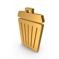 Gold Trash Bin Icon PNG & PSD Images