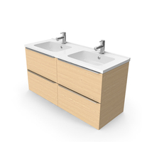 Wall Mounted Bathroom Vanity Unit And Cabinet With Basin Tap 1200m PNG & PSD Images