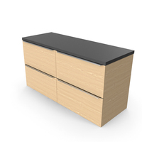 Wall Mounted Bathroom Vanity Unit And Cabinet With Black Top 1200m PNG & PSD Images