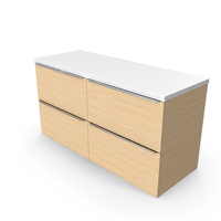 Wall Mounted Bathroom Vanity Unit And Cabinet With White Top 1200m PNG & PSD Images