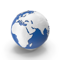 Earth Globe Ocean White Blue PNG & PSD Images