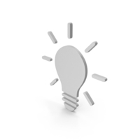 LIGHT BULB ICON WHITE PNG & PSD Images