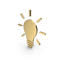 LIGHT BULB ICON GOLD PNG & PSD Images