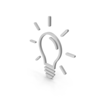 LIGHT BULB OUTLINE ICON WHITE PNG & PSD Images