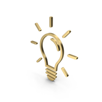 LIGHT BULB OUTLINE ICON GOLD PNG & PSD Images