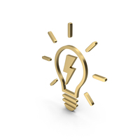 ELECTRIC LAMP ICON GOLD PNG & PSD Images