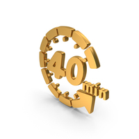Gold 40 Minutes Countdown Icon PNG & PSD Images