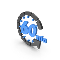 Black And Blue 60 Minutes Countdown Icon PNG & PSD Images