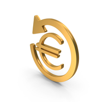 Gold Euro Money Refund Icon PNG & PSD Images