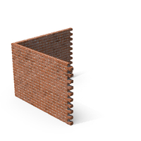 Dirty Brick Wall Corner Segment PNG & PSD Images