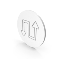 Reverse Directional Curved Arrows Coin Symbol PNG & PSD Images