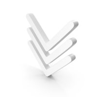 Three Down Directional Arrows Symbol PNG & PSD Images