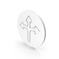 Three Way Intersection Arrows Coin Icon PNG & PSD Images