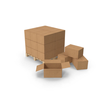 Cardboard Boxes on Shipping Pallets PNG & PSD Images
