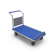 Roller Handcart Conveyor with Blue Plastic PNG & PSD Images