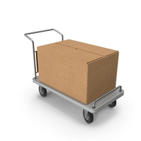 Roller Handcart Conveyor with Cardboard Box PNG & PSD Images