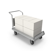 Roller Handcart Conveyor with Boxes PNG & PSD Images